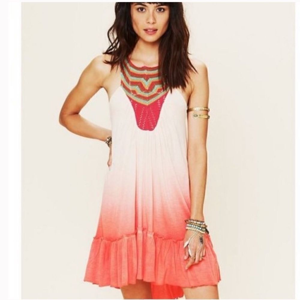 Free People Ombre Belle Fleur Crochet Tunic dress